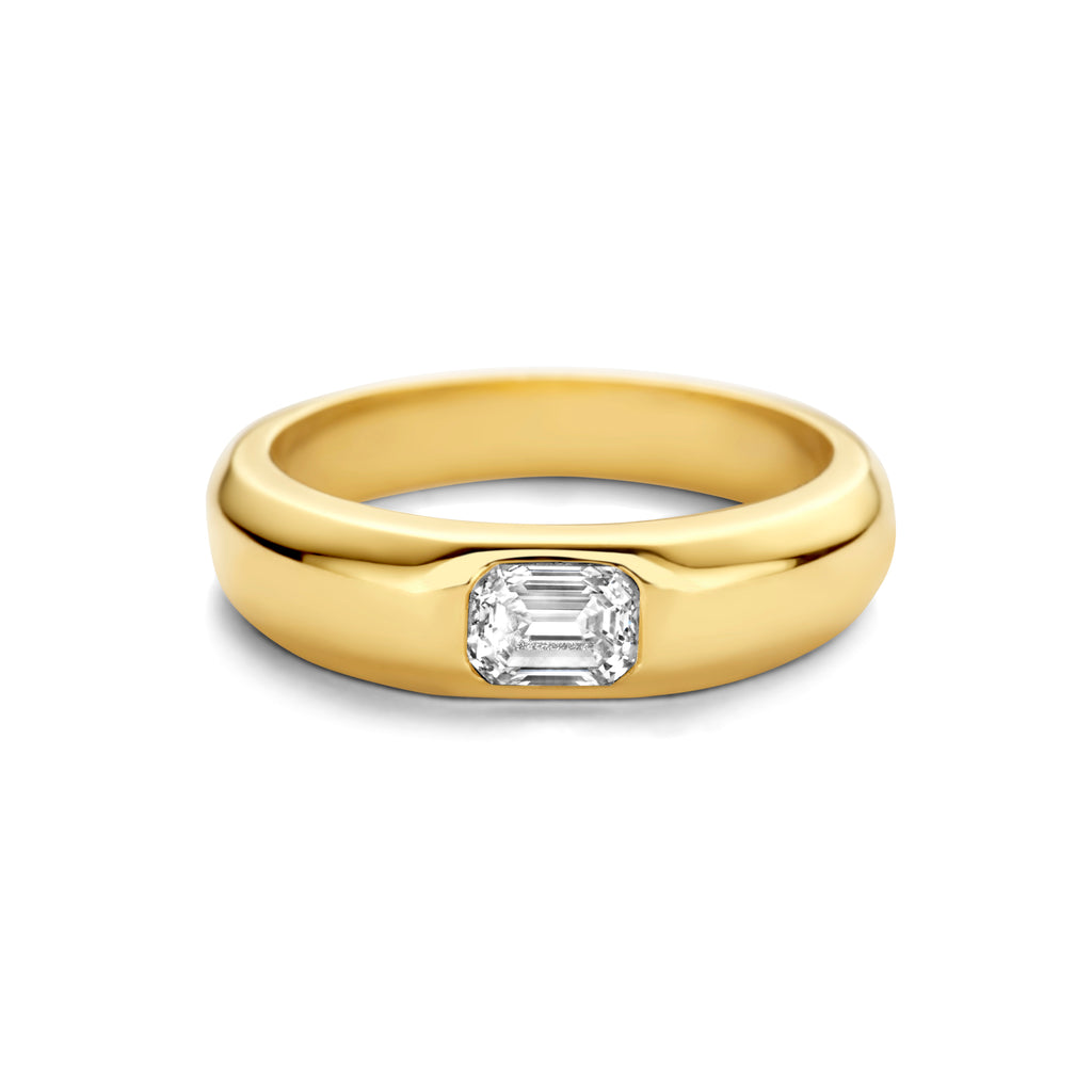 Signet Ring - Emerald Diamond